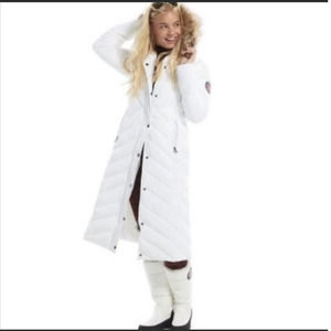 Madden Girl White Long Puffer Coat